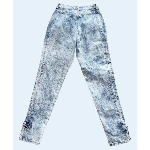 Vintage CHIC Stonewash Hi Rise Bow Ankle 80s / 90s Jeans Size 24 - Picture 4 of 8